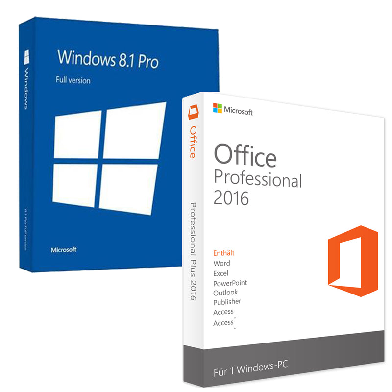 Bundle: Windows 8.1 Pro + Office 2016 Professional Plus