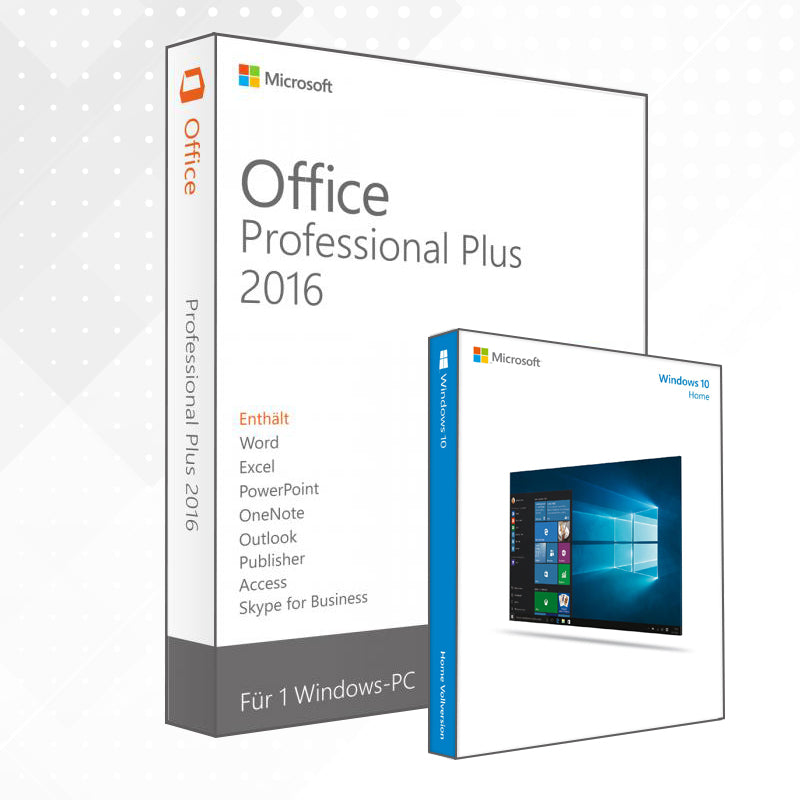 Bundle: Windows 10 Home + Office 2016 Professional Plus